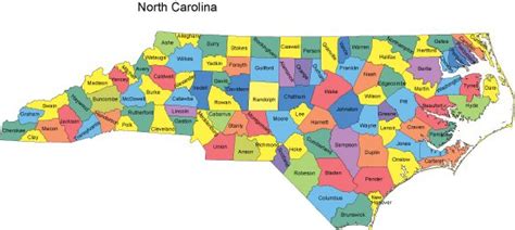 North Carolina Map With Counties