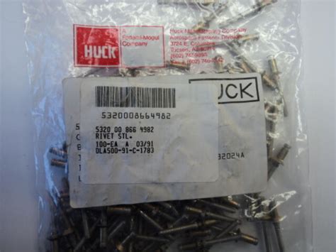 Huck Rivets Ms90353 0503 Pack Of 100 Ea Oem Package Ebay