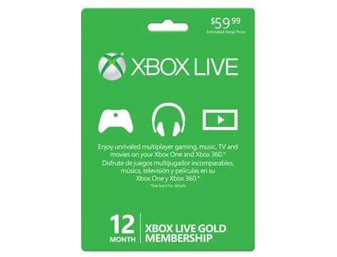 20 Off Microsoft Xbox Live 12 Month Gold Card 39 Free Shipping