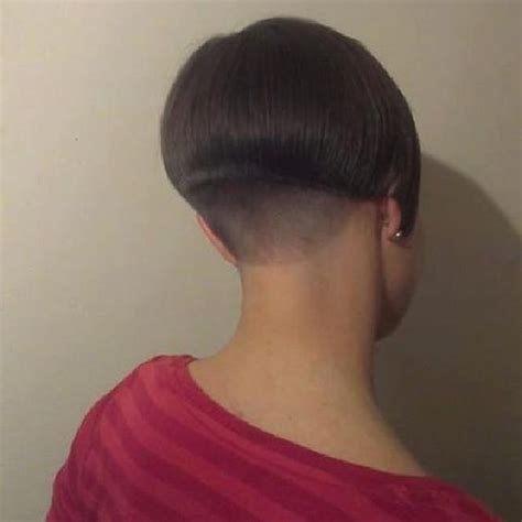 I overheard partially the words like clippers nape straight razors most of which i didnt understand. beautiful buzzed nape bob - back view | Shaved nape, Edgy short hair, Short hair styles pixie