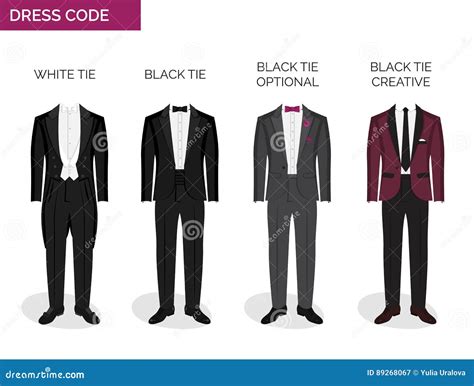 Formal Dress Code Guide For Men Cartoon Vector