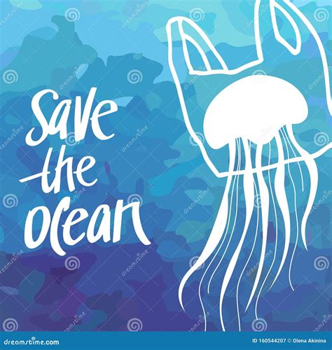 Save The Ocean Square Vector Image The Environment Protection Vector