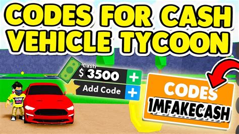 All Op Roblox Vehicle Tycoon Codes For Cash June 2020 Youtube