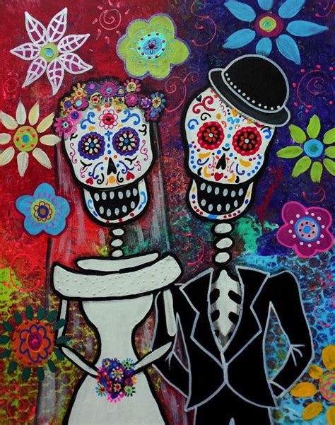 Folk Art Mexican Day Of The Dead Wedding Couple Dia De Los Etsy Day