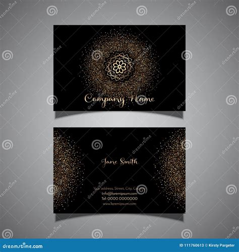 Gold Glitter Elegant Business Card Stock Vector Illustration Of