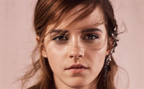 Emma Watson Brown Eyes Auburn Hair Looking At Viewer Actress Girl