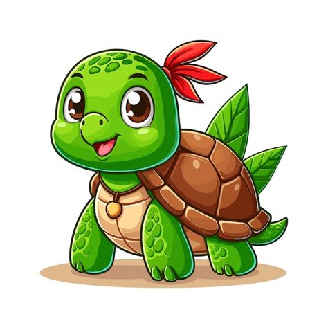 Premium Vector Cute Turtle Cartoon Vector On White Background