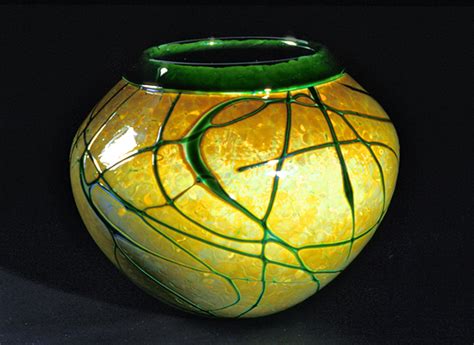 golden gem vase emerald by cristy aloysi and scott graham art glass vase artful home