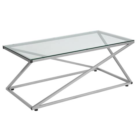 Park Avenue Collection Coffee Table With Contemporary Steel Design