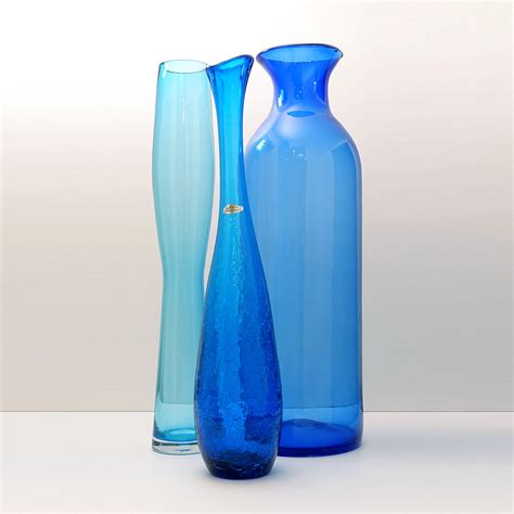 9 482 Blenko Very Tall Cobalt Blue Crackle Vase Ray New York