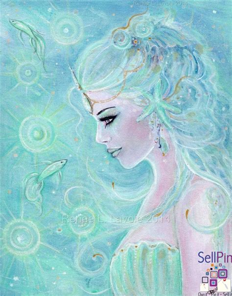 Original Mermaid Aquamarina Mrmd 11x14 Acrylic By Renee L Lavoie