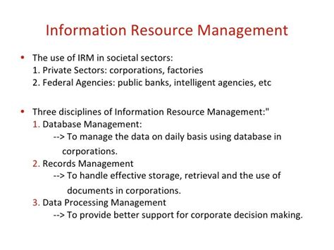 Information Resources Management