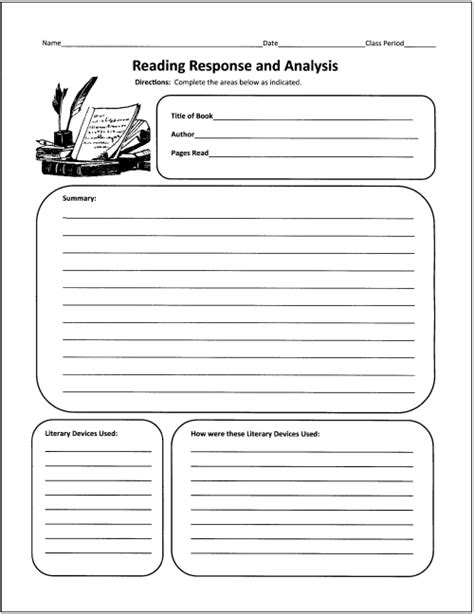 17 Best Images Of Reading Reflection Worksheet 7th Grade Reading