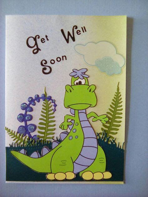 Cute Dinosaur Childs Get Well Card Get Well Cards Cute Dinosaur Cards
