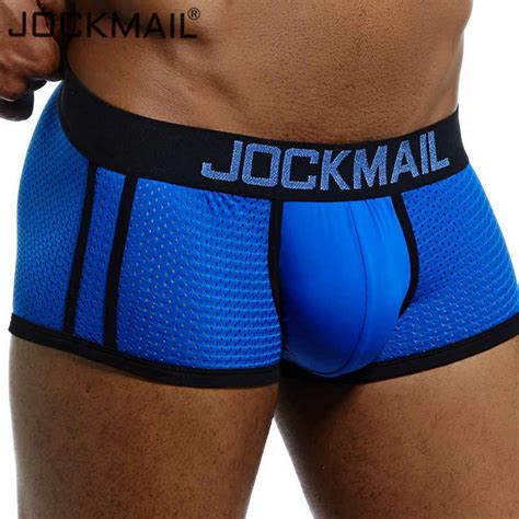 Jockmail Men Underwear Mesh Qucik Dry Sexy Men Briefs Breathable Mens