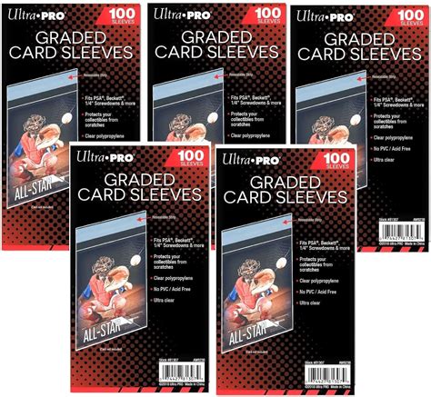 5 Ultra Pro Graded Card Sleeve Packs With Resealable Strip