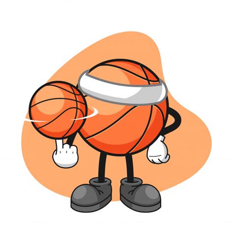 Basketball Cartoon Character Spin A Basketball Premium