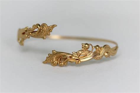 Baroque Lily Of The Valley Arm Band Gold Arm Cuff Bridal Etsy Arm