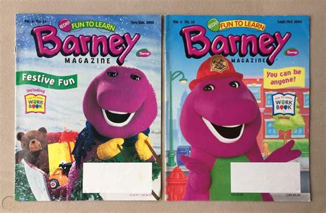 Lot 5 Barney Purple Dinosaur Fun To Learn Magazine 2002 Volume 6 Issue