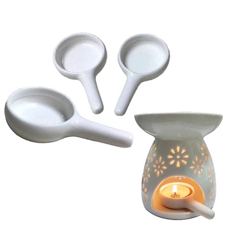 Pc Ceramic Candle Holder Wax Melt Oil Burner Diffuser Fragrance Tray Aromatherapy Furnace