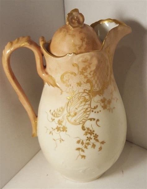 Antique Limoges France Hand Painted Chocolate Coffee Tea Pot Gold