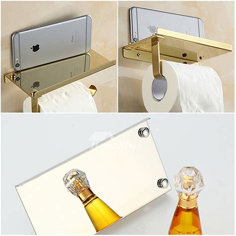 Toilet paper holder with shelf black wall mounted mobile phone paper towel holder decorative bathroom roll paper holder creative. Wall Mount Toilet Paper Holder Bathroom Tissue Holder With ...