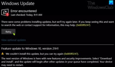 Fix Windows Update Error 0x800f0247 On Windows 1110 Benisnous