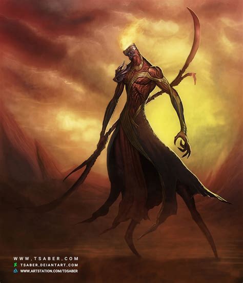 Demon Warrior Fantasy Character Artwork Tsaber