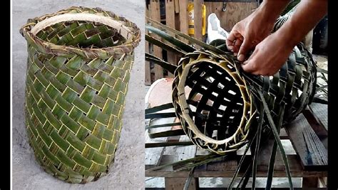 How To Weave A Coconut Leaf Basket Part 1 Youtube