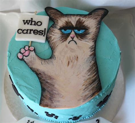 Angry Cat Birthday Cakeits Your Birthdaywho Cares