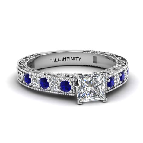 How much do princess cut engagement rings cost? Vintage Looking Princess Cut Diamond Engagement Ring With ...