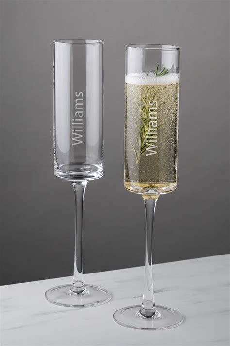 Personalized 8 Oz Contemporary Champagne Flutes Set Of 2 In 2020 Contemporary Champagne