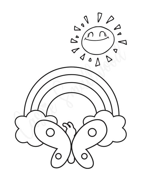 The Cutest Rainbow Coloring Pages Free Printable Cassie Smallwood