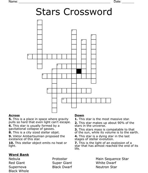 Stars Crossword Wordmint