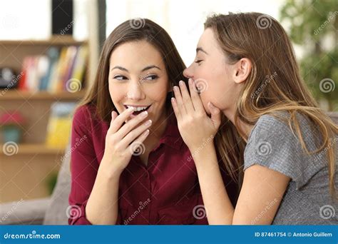 Gossip Friend Telling A Secret Stock Photo Image Of Laughing