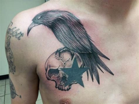 crow skeleton tattoo