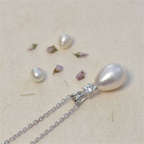 Drop Pearl Pendant Necklace By Tigerlily Jewellery