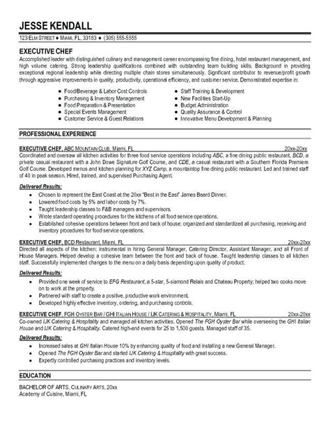Glory Chef Resume Objective Skills And Experience Examples