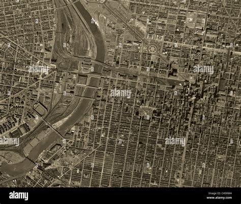 Historical Aerial View Philadelphia Pennsylvania 1950 Stock Photo