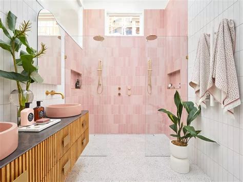8 Pink Shower Tile Ideas That Feel Fresh And New Hunker Pink Bathroom Tiles Shower Tile