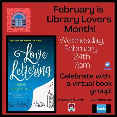 02242021 Library Lovers Month Book Discussion Love Lettering