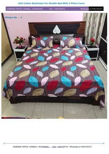 Hubindia Multicolor Glace Cotton Double Bedsheets At Rs 140piece In