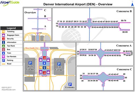 Denver Denver International Den Airport Terminal Map Overview