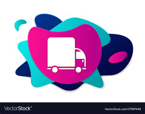 Color Delivery Cargo Truck Vehicle Icon Isolated Vector Image
