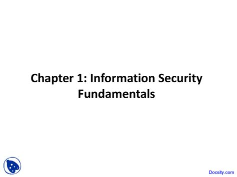 Information Security Fundamentals Network Security Lecture Slides