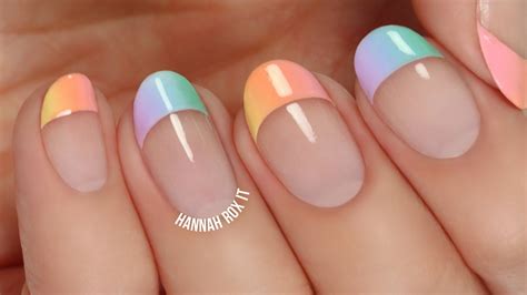 Pastel Gradient French Tip Manicure Youtube