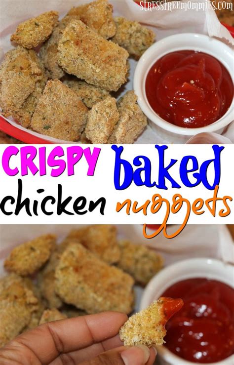 Dunk one piece of chicken into the wet batter. crispy baked chicken nuggets | Stress Free Mommies