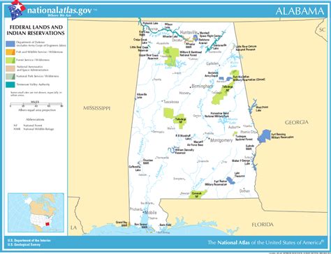 Map Of Alabama Map Federal Lands And Indian Reservations