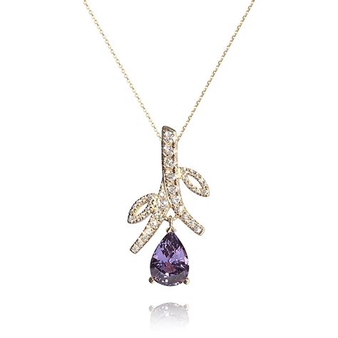 Flower Design Violet Sapphire And Diamond Pendant Pravins