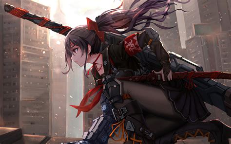 X Anime Cyber Arm Sword Girl K P Resolution Hd K